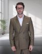 Statement Men's 100% Wool 2 Piece Double Breasted Suit - Subtle Windowpane