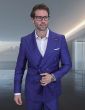 Statement Men's 100% Wool 2 Piece Double Breasted Suit - Subtle Windowpane