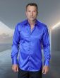 Statement Men's Long Sleeve Woven Shirt - Solid Color Satin