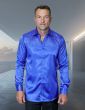 Statement Men's Long Sleeve Satin Shirt - Rhinestone Accents