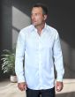 Statement Men's Long Sleeve Satin Shirt - Rhinestone Accents