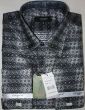Statement Men's Long Sleeve Woven Fashion Shirt - Two Tone Dotted Pattern