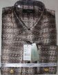 Statement Men's Long Sleeve Woven Fashion Shirt - Two Tone Dotted Pattern