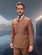 Statement Men's 2 Piece Modern Fit Double Breasted Suit - Sleek Finish