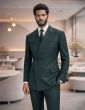 Statement Men's Outlet 2 Piece Modern Fit Double Breasted Suit - Sleek Finish