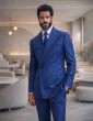 Sapphire Double Breasted Suits for Men Peak Lapel