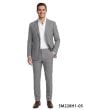 Grey Pinstripe Suit Mens 2 Piece Suits Flexible Waistband