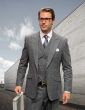 Statement Men's Outlet 3 Piece 100% Wool Tweed Fashion Suit - Plaid Pattern