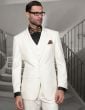 Off White Mens 3 Piece Notched Lapel Suit