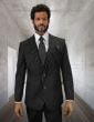 Statement Men's 3 Piece 100% Wool Fashion Suit - Sharp Pinstripe