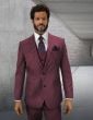 Statement Men's 3 Piece 100% Wool Fashion Suit - Sharp Pinstripe