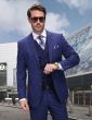 Statement Men's Outlet 3 Piece 100% Wool Fashion Suit - Contrasting Plaid Vest