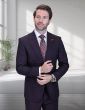 Statement Men's 2 Piece 100% Wool Modern Fit Suit - Subtle Windowpane