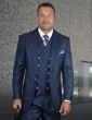 Statement Men's 100% Wool 3 Piece Suit - Textured Solid Color