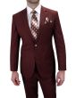 Burgundy Affordable Mens Suits 2 Piece Suit