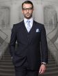 Statement Men's 3 Piece 100% Wool Fashion Suit - Solid Color