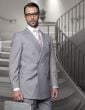 Grey Suit Mens 3 Piece Suits Peak Lapel Double Breasted Suit Jacket