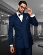 Sapphire Suit Mens 3 Piece Suits Peak Lapel Double Breasted Suit Jacket
