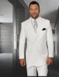 White Suit Mens 3 Piece Suits Peak Lapel Double Breasted Suit Jacket