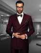 Statement Men's Outlet 2 Piece 100% Wool Fashion Suit - Solid Color