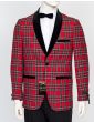 Zacchi Men's Fashion Sport Coat - Red Tartan Plaid