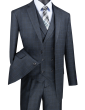 CCO Men's Outlet 3 Piece Wool Feel Classic Suit - Double Breasted Vest
