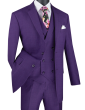 CCO Men's Outlet 3 Piece Wool Feel Classic Suit - Double Breasted Vest