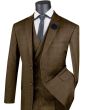 CCO Men's Outlet 3 Piece Wool Feel Classic Suit - Double Breasted Vest