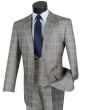 Vinci Men's 3 Piece Executive Suit - Classic Glen Plaid