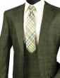 Vinci Men's 3 Piece Executive Suit - Glen Plaid