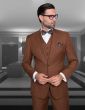 Vinci Men's 3 Piece Wool Feel Business Suit - Flat Front Pants