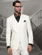 Vinci Men's 3 Piece Wool Feel Business Suit - Flat Front Pants