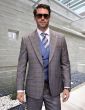 Statement Men's 100% Wool 3 Piece Suit - Light Two Tone
