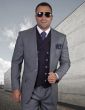 Statement Men's 100% Wool 3 Piece Suit - Thin Windowpane
