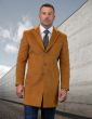 Statement Men's 3/4 Length 100% Wool Top Coat - Single Breasted