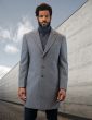 Statement Men's 3/4 Length 100% Wool Top Coat - Single Breasted