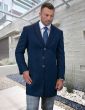 Statement Men's 3/4 Length 100% Wool Top Coat - Single Breasted