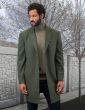 Statement Men's 3/4 Length 100% Wool Top Coat - Single Breasted
