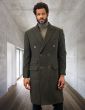 Statement Men's Outlet Full Length 100% Wool Top Coat - Double Breasted