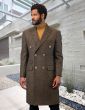 Statement Men's Full Length 100% Wool Top Coat - Double Breasted
