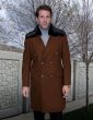 Statement Men's 3/4 Length 100% Wool Top Coat - Double Breasted
