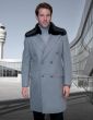 Statement Men's 3/4 Length 100% Wool Top Coat - Double Breasted