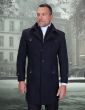 Statement Men's Outlet 3/4 Length 100% Wool Top Coat - Unique Zipper