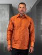 Statement Men's Long Sleeve Woven Shirt - Light Jacquard Pattern