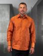 Statement Men's  Outlet Long Sleeve Woven Shirt - Light Jacquard Pattern