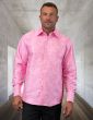 Statement Men's  Outlet Long Sleeve Woven Shirt - Light Jacquard Pattern