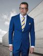 Indigo Tailored Suit Peak Lapel