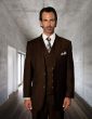 Brown Suits Mens 3 Piece Wool Suit