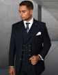 Statement Men's 3 Piece 100% Wool Fashion Outlet Suit - Bold Pinstripe