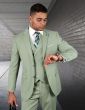 Statement Men's Outlet 100% Wool 3 Piece Suit - Bold Solid Colors